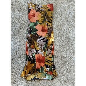 Vintage Women's Cache Strapless Floral‎ Dress Size 4 Fairy Core Romance Core